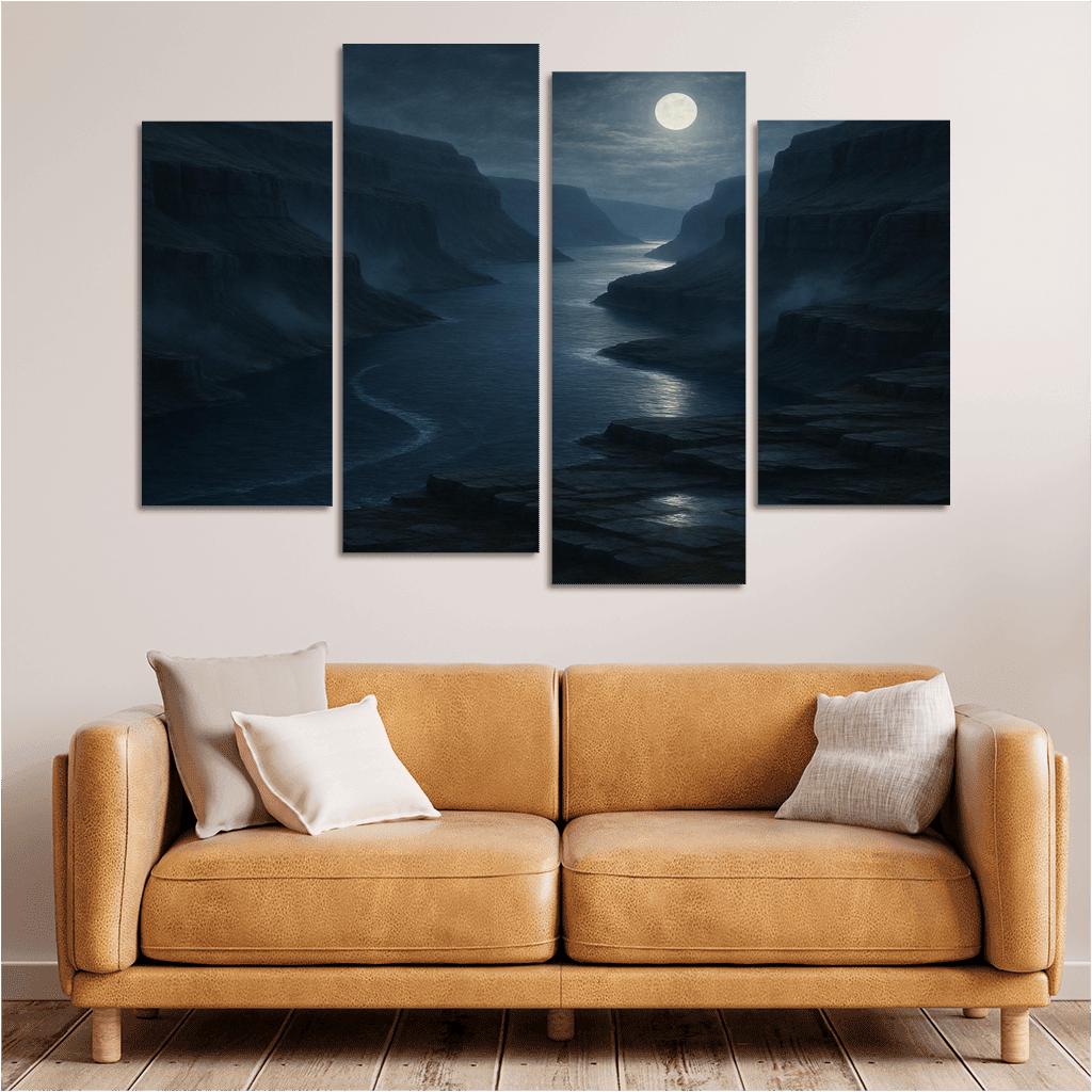 Moonlit Serpentine Fjord decor