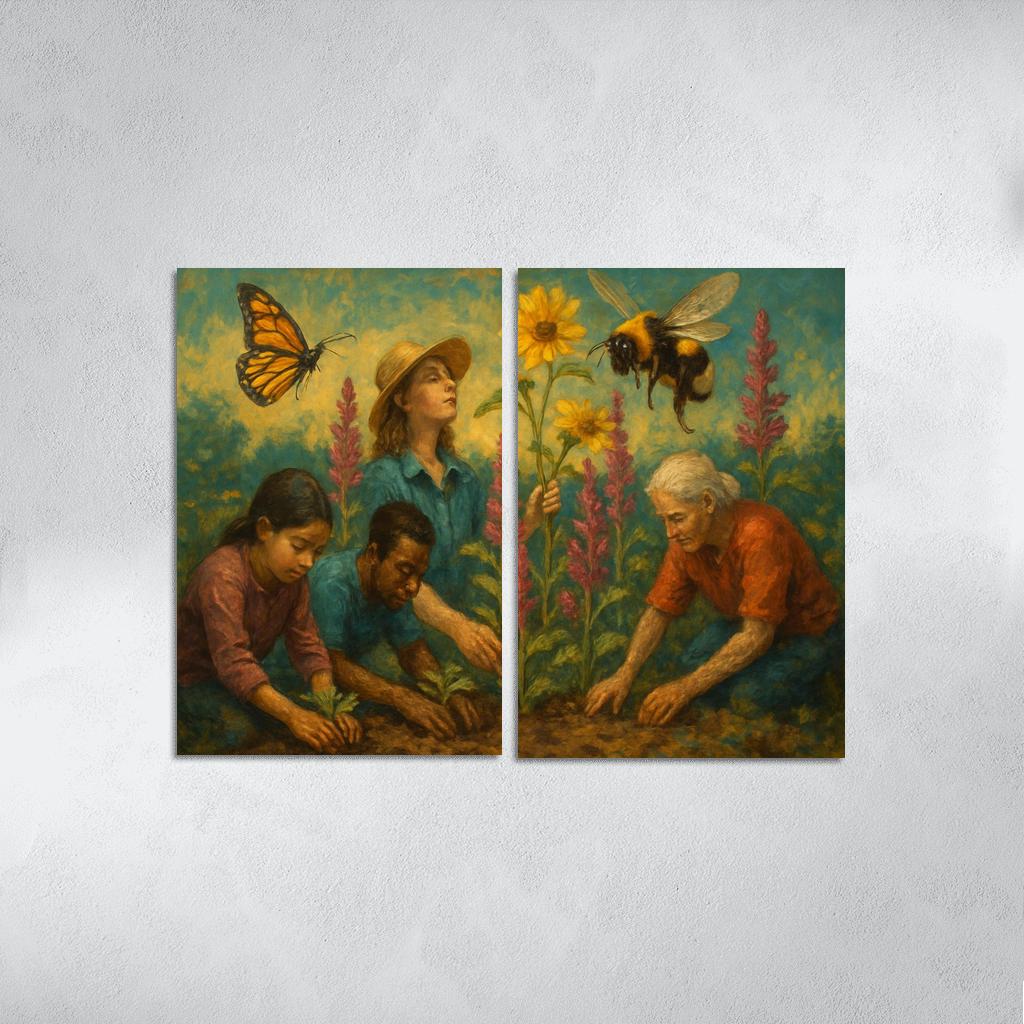 Pollinator Guardians custom paintings frame