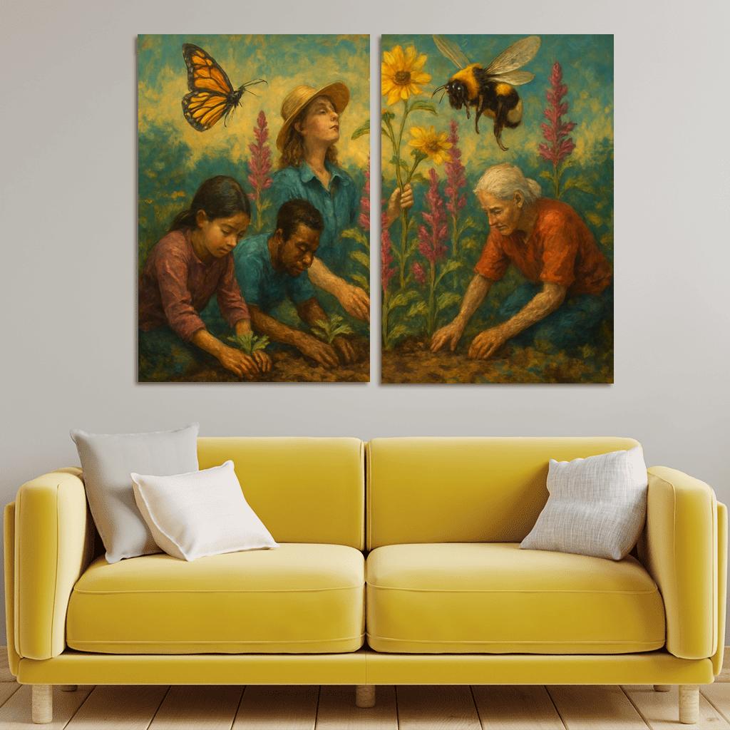 Pollinator Guardians custom paintings frame