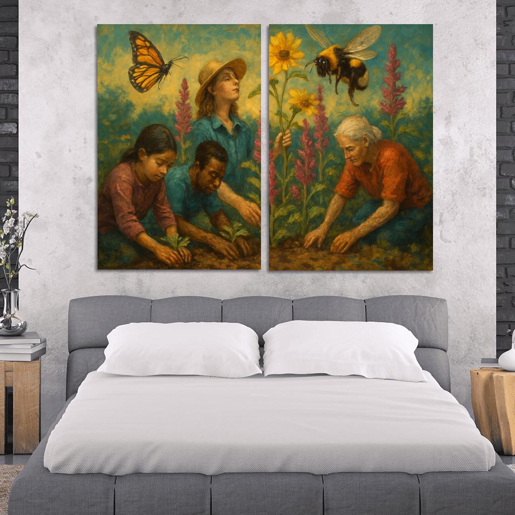 Pollinator Guardians custom paintings frame