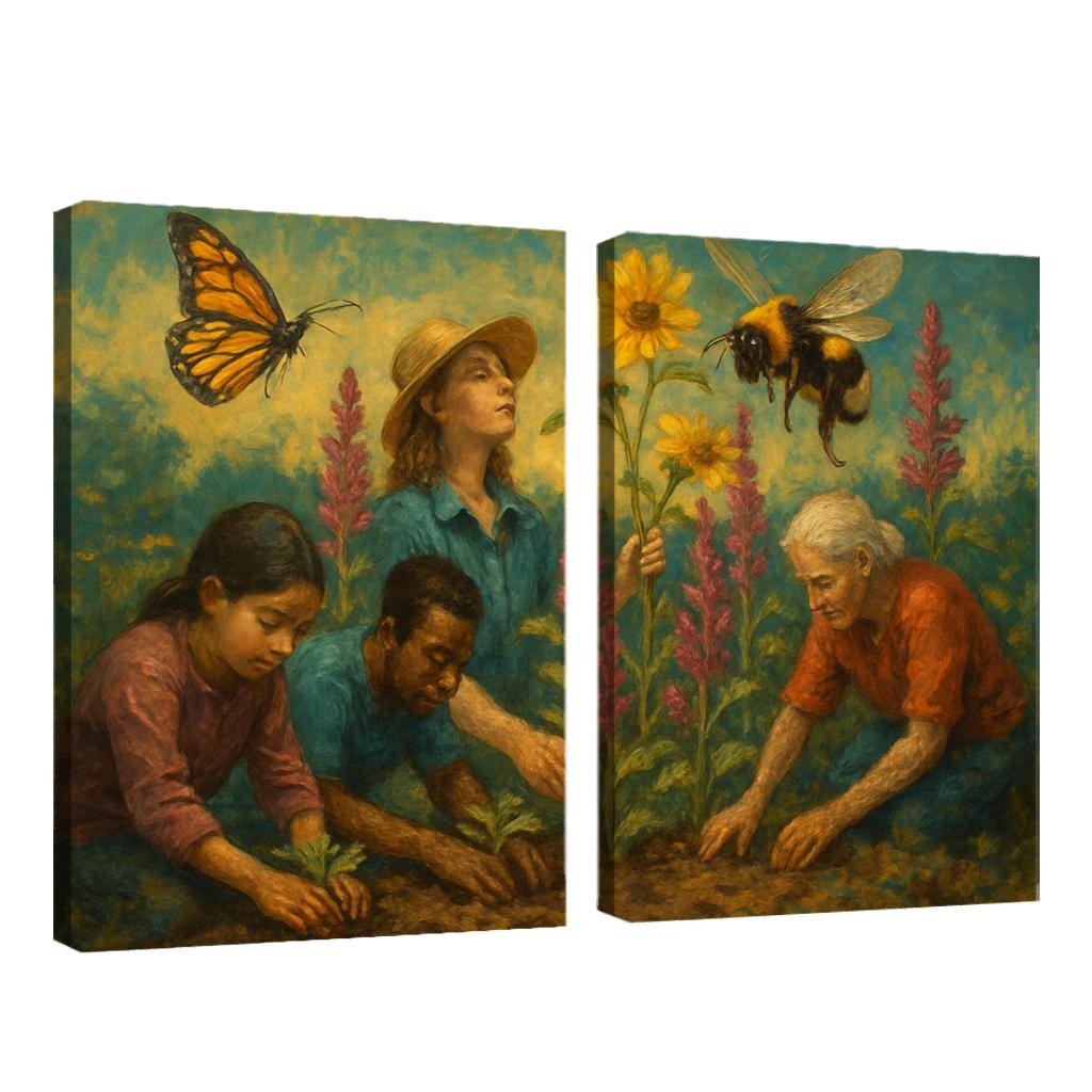 Pollinator Guardians custom paintings frame