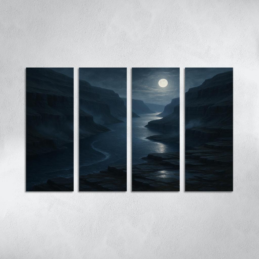 Moonlit Serpentine Fjord decor