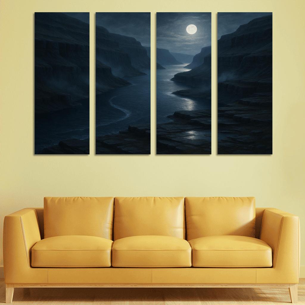 Moonlit Serpentine Fjord decor