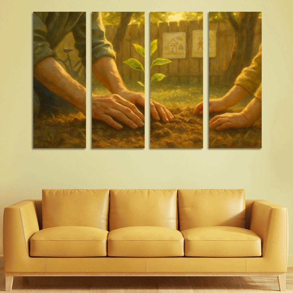 A Mothers Garden Of Small Triumphs multi-panel paintings