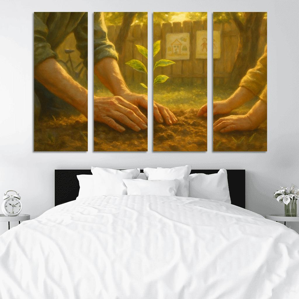 A Mothers Garden Of Small Triumphs multi-panel paintings