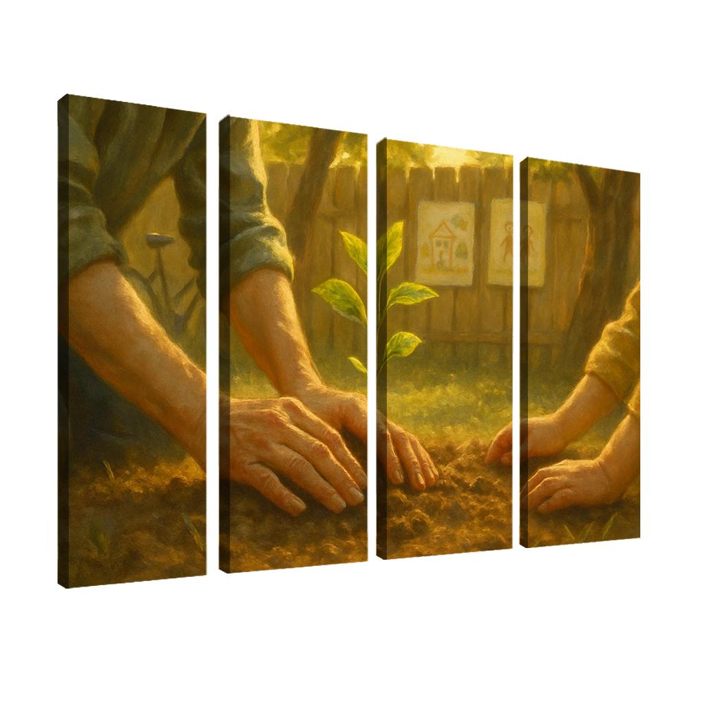 A Mothers Garden Of Small Triumphs multi-panel paintings
