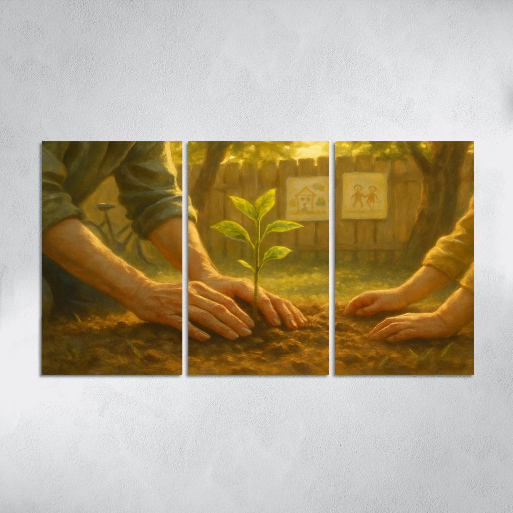 A Mothers Garden Of Small Triumphs multi-panel paintings