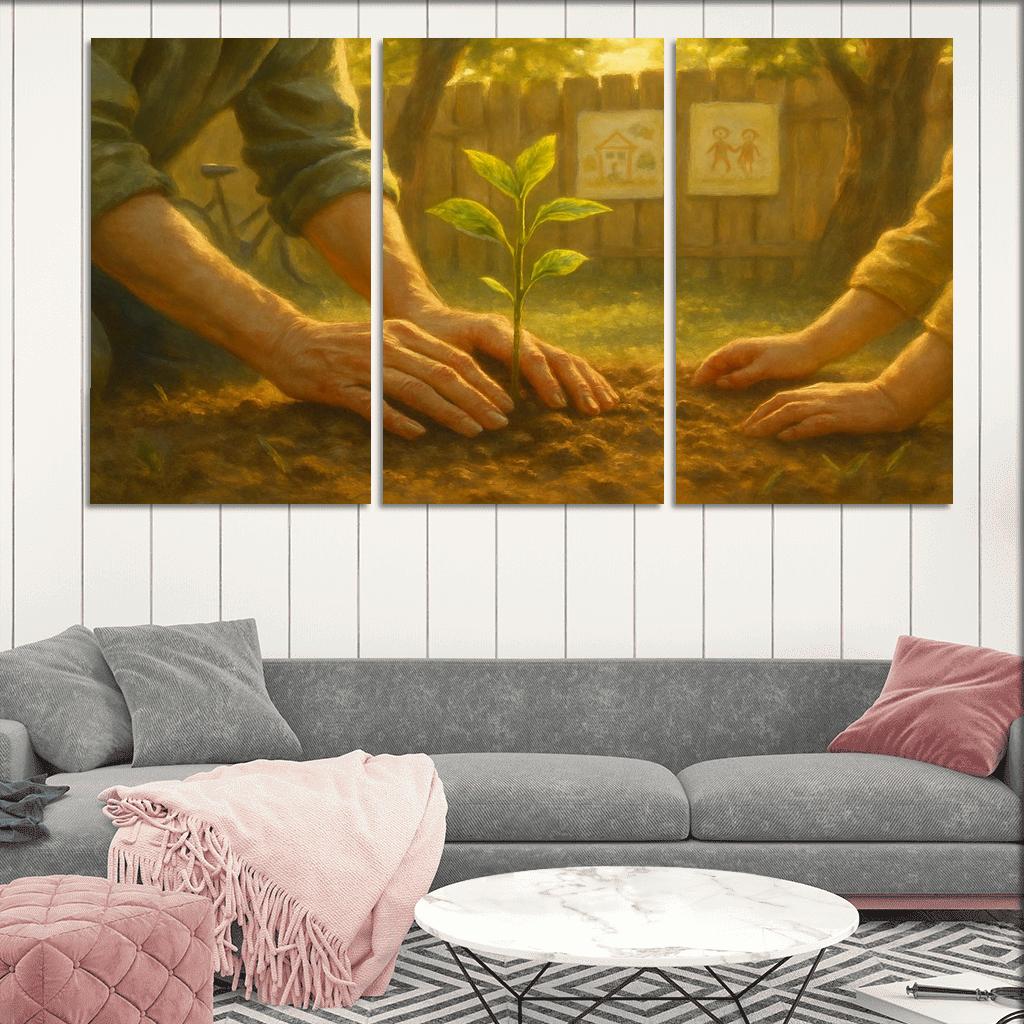 A Mothers Garden Of Small Triumphs multi-panel paintings