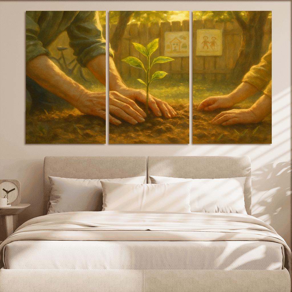 A Mothers Garden Of Small Triumphs multi-panel paintings
