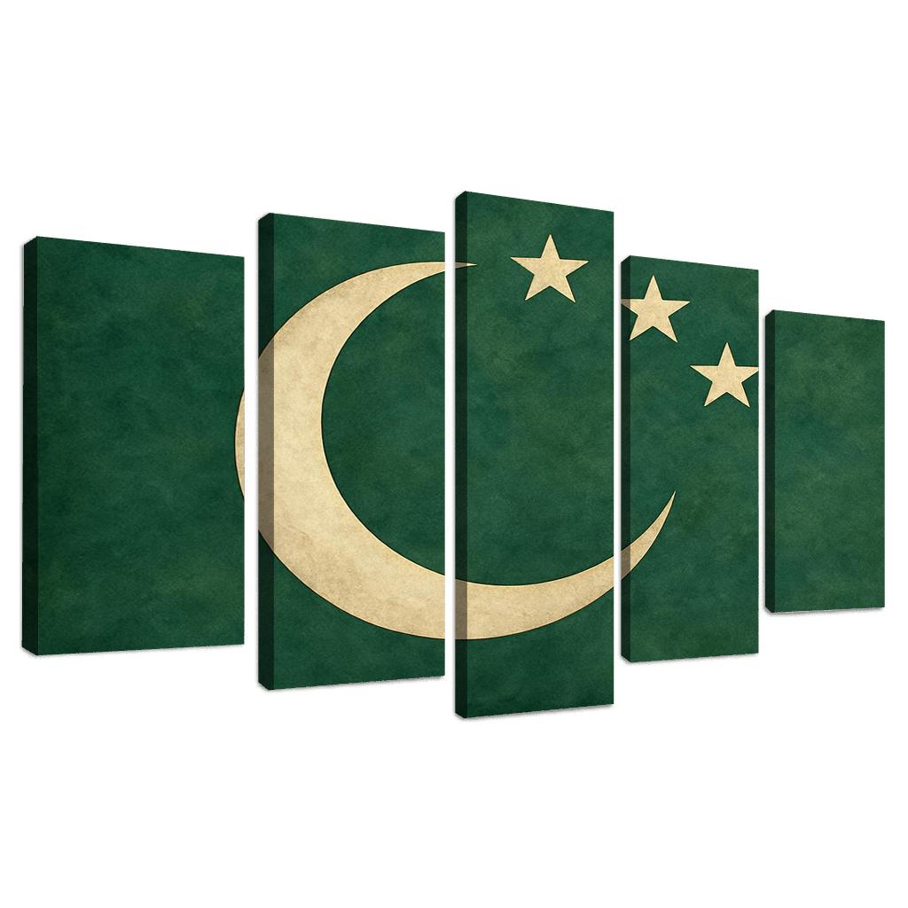 Green Crescent And Stars Emblem custom paintings frame