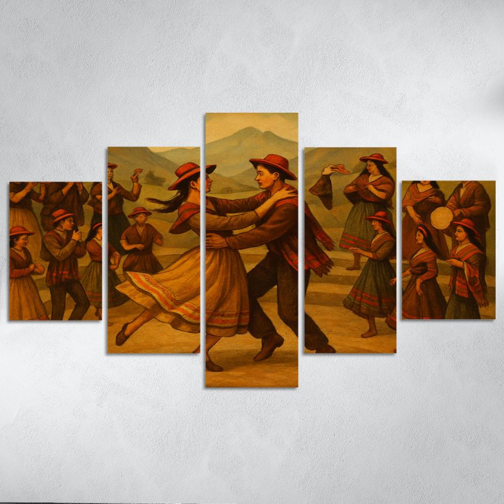 Bambuco Andes Folk Ballet modern paintings frame