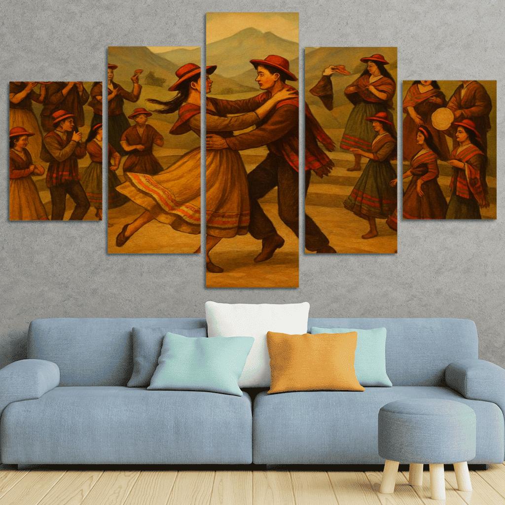 Bambuco Andes Folk Ballet modern paintings frame