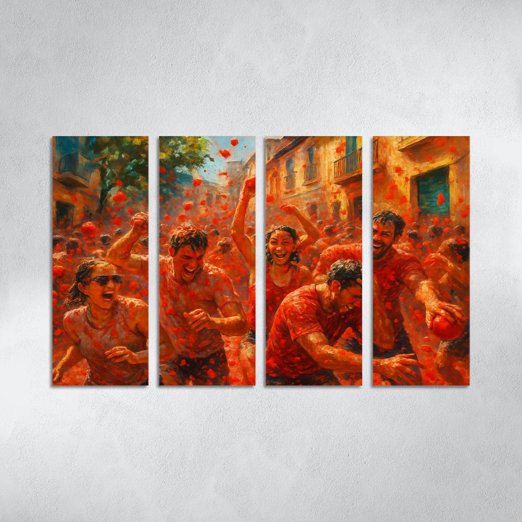 La Tomatina Spain framed paintings