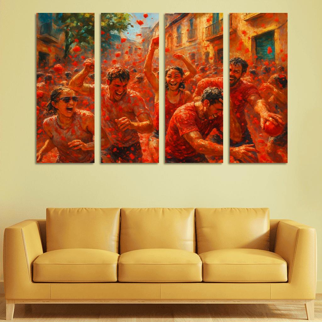 La Tomatina Spain framed paintings