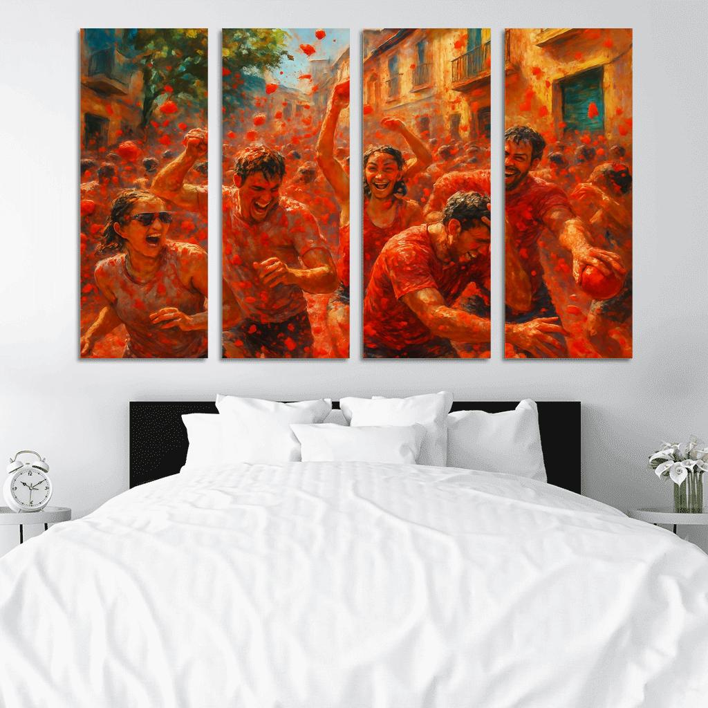 La Tomatina Spain framed paintings