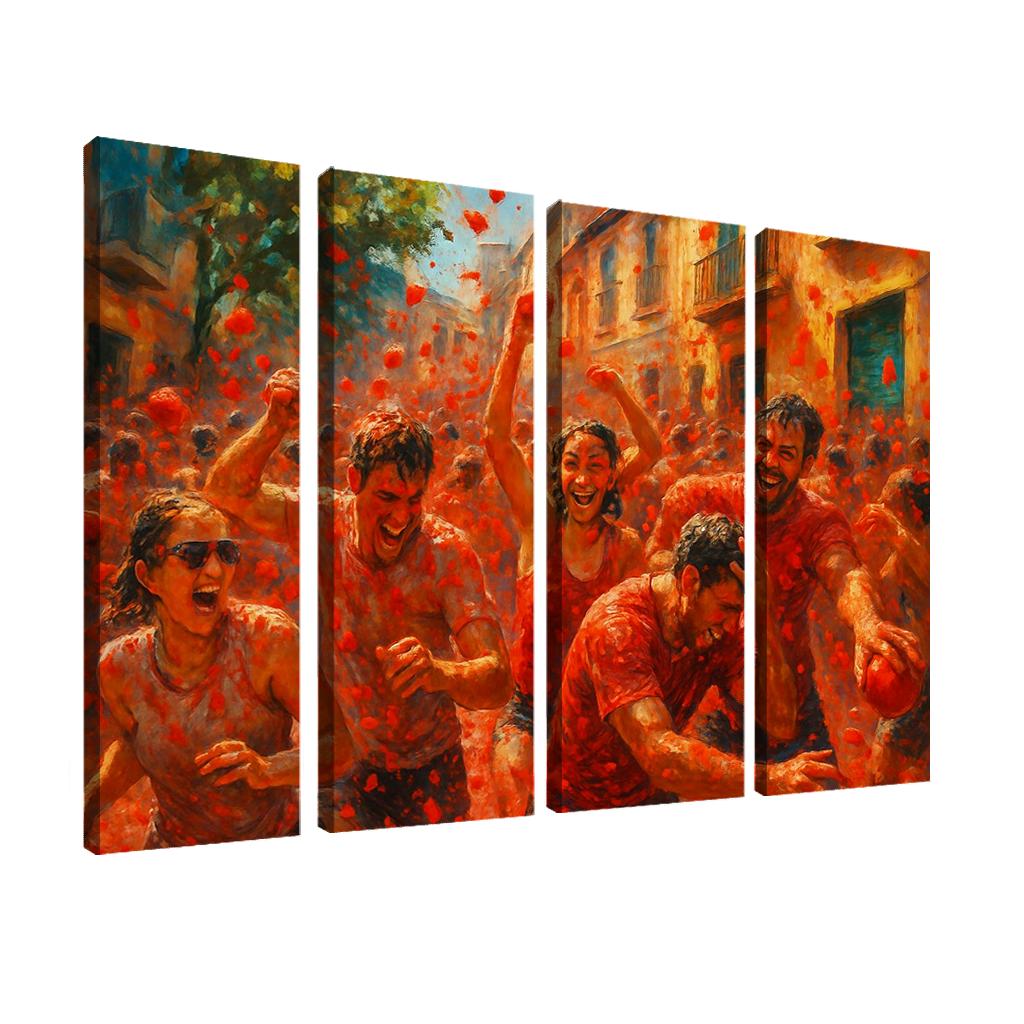 La Tomatina Spain framed paintings