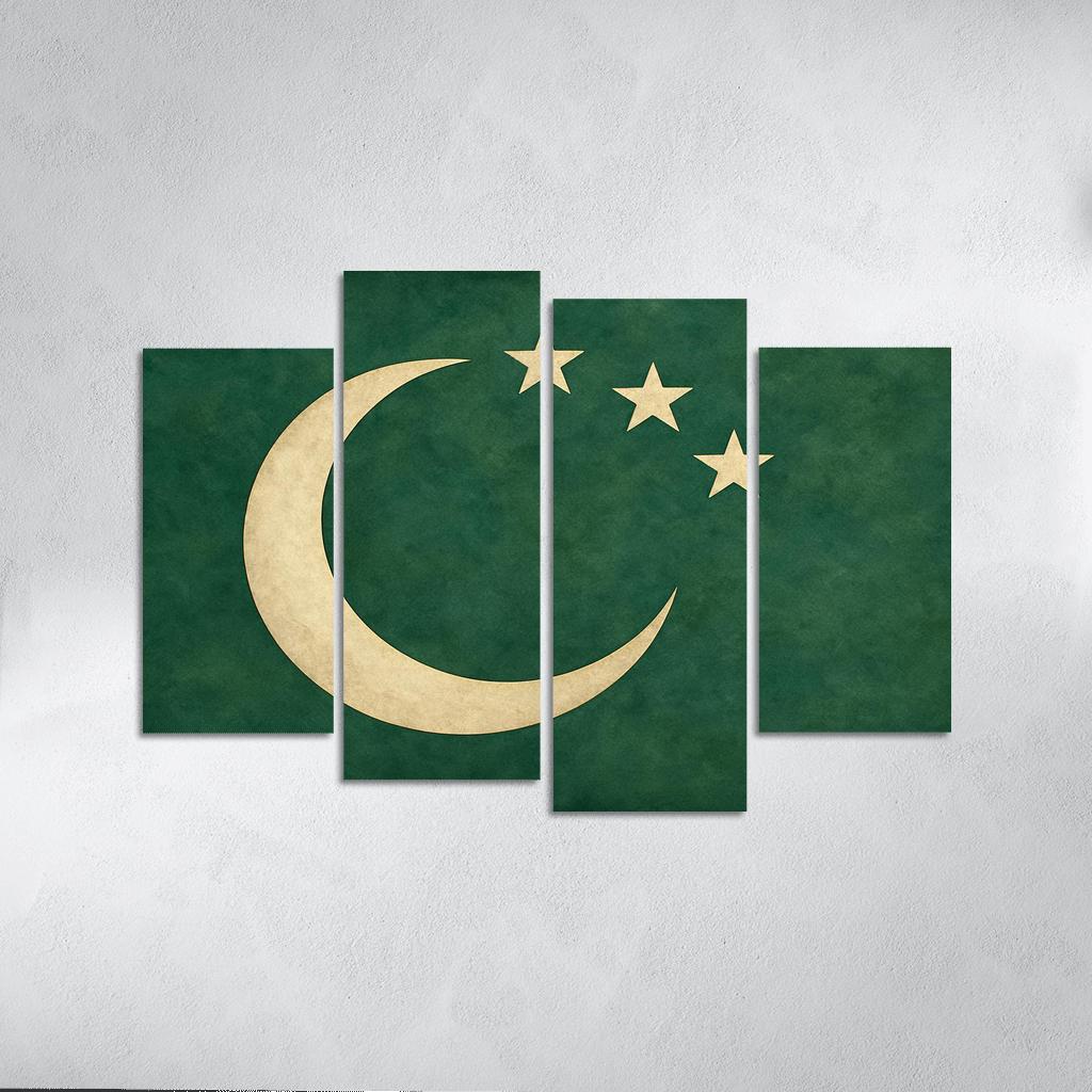 Green Crescent And Stars Emblem custom paintings frame