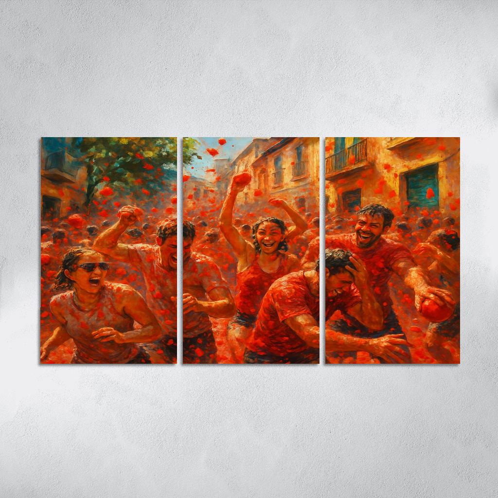La Tomatina Spain framed paintings