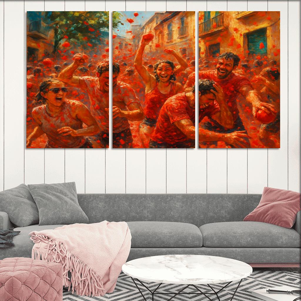 La Tomatina Spain framed paintings