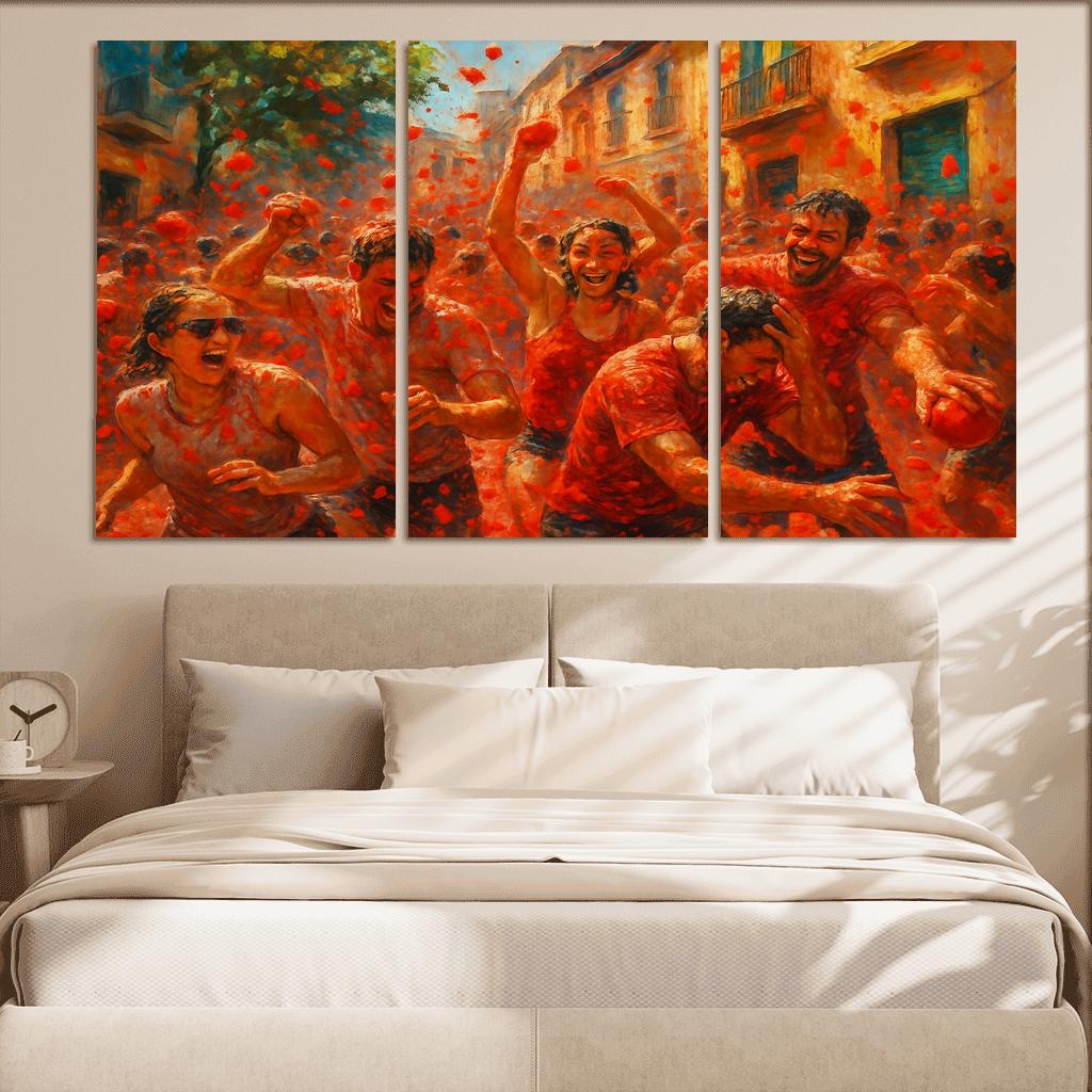 La Tomatina Spain framed paintings