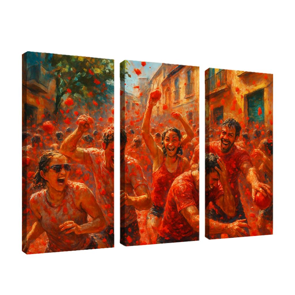 La Tomatina Spain framed paintings