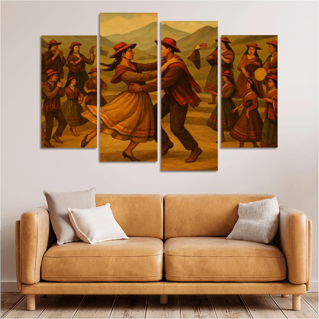 Bambuco Andes Folk Ballet modern paintings frame