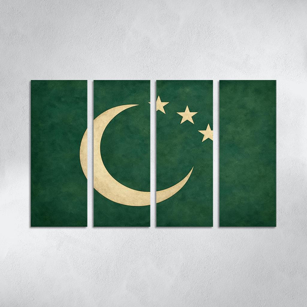 Green Crescent And Stars Emblem custom paintings frame