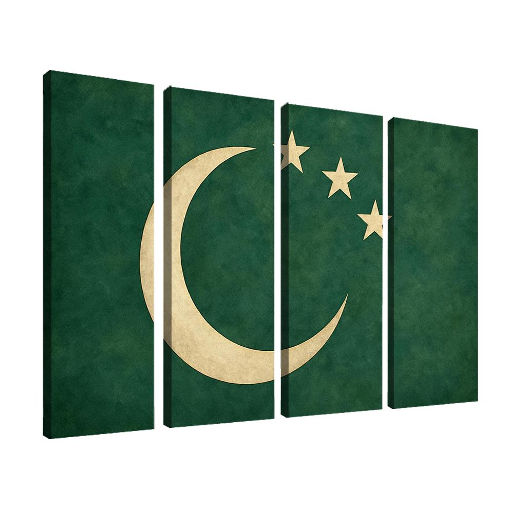 Green Crescent And Stars Emblem custom paintings frame