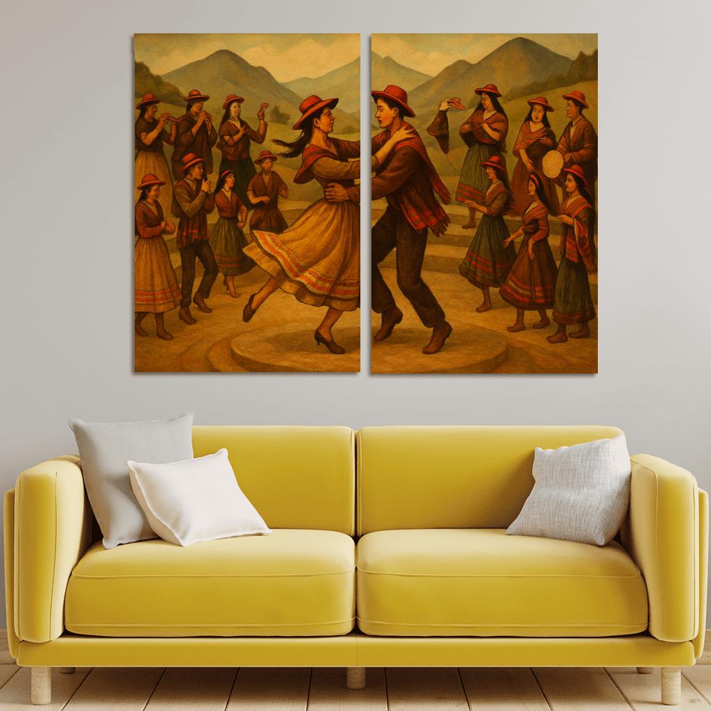 Bambuco Andes Folk Ballet modern paintings frame