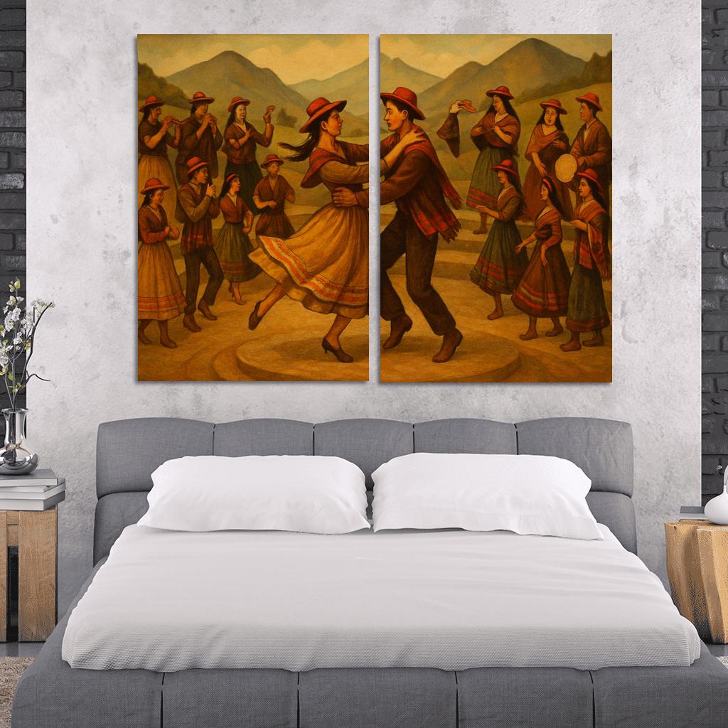 Bambuco Andes Folk Ballet modern paintings frame