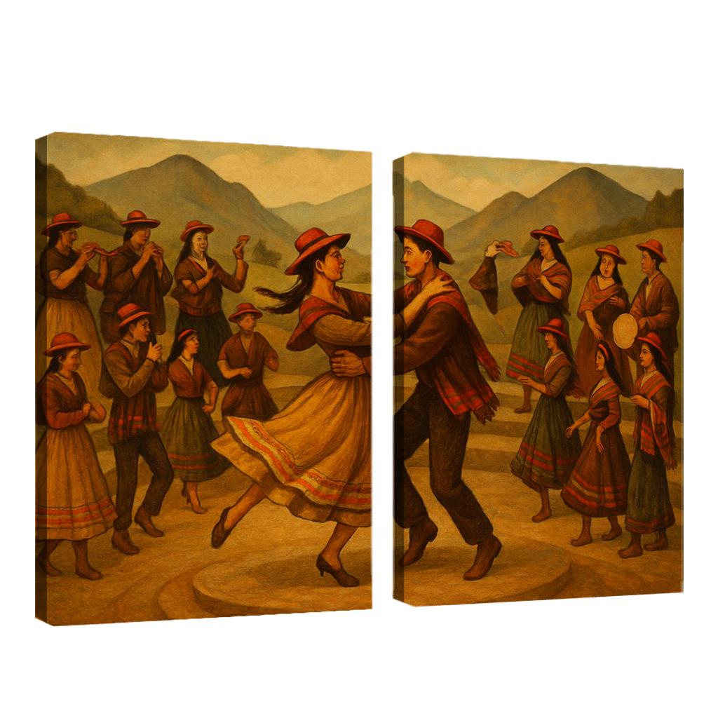 Bambuco Andes Folk Ballet modern paintings frame
