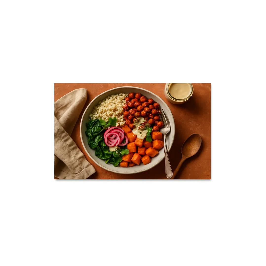 Smoky Harissa Chickpea Quinoa Bowl modern paintings frame