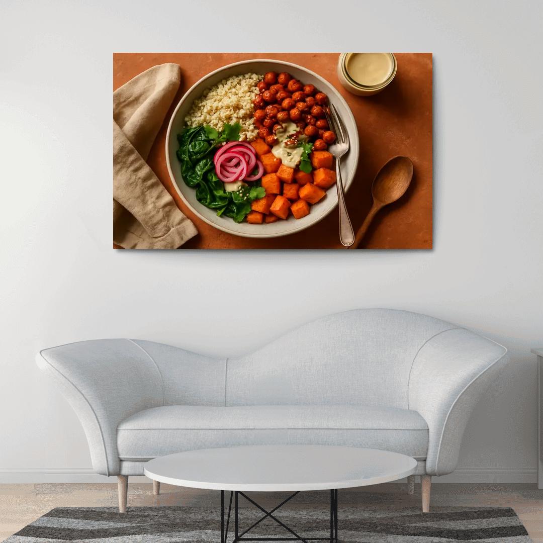 Smoky Harissa Chickpea Quinoa Bowl modern paintings frame