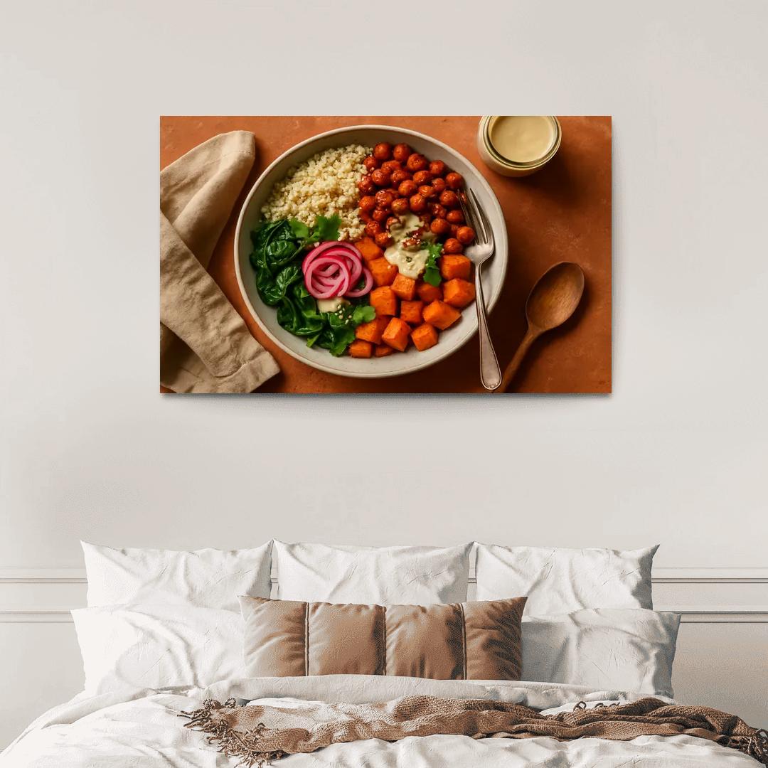 Smoky Harissa Chickpea Quinoa Bowl modern paintings frame