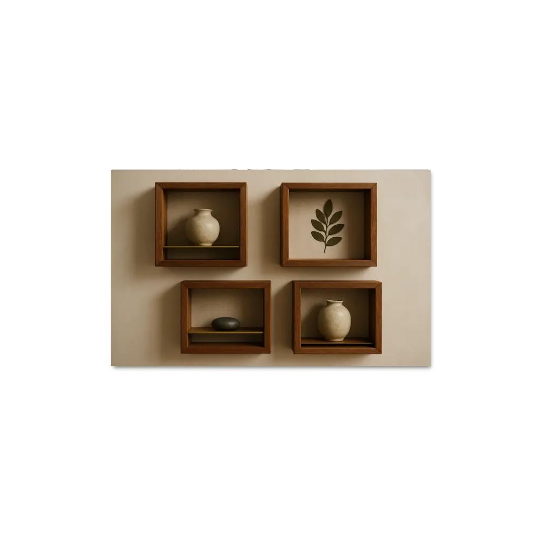 Reclaimed Teak Shadow Box Gallery canvas paintings frame