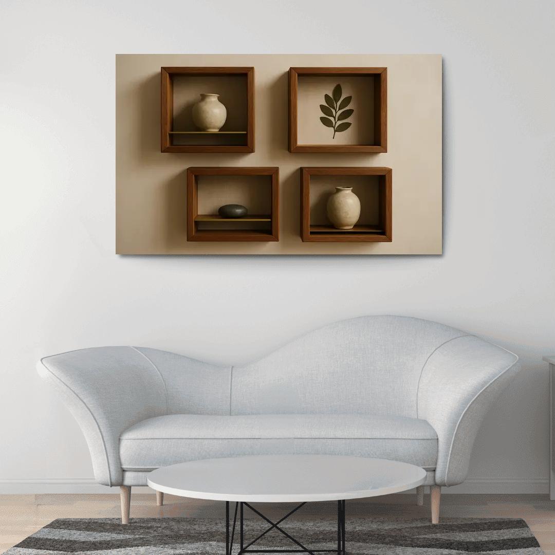 Reclaimed Teak Shadow Box Gallery canvas paintings frame