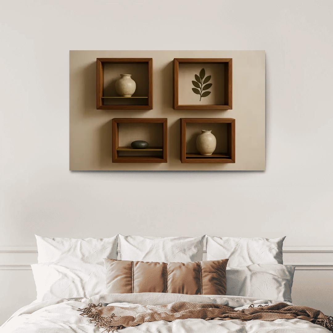 Reclaimed Teak Shadow Box Gallery canvas paintings frame