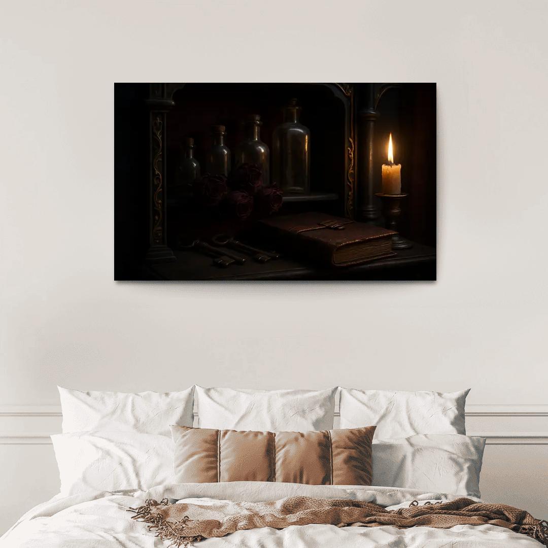 Velvet Reliquary Cabinet framed paintings