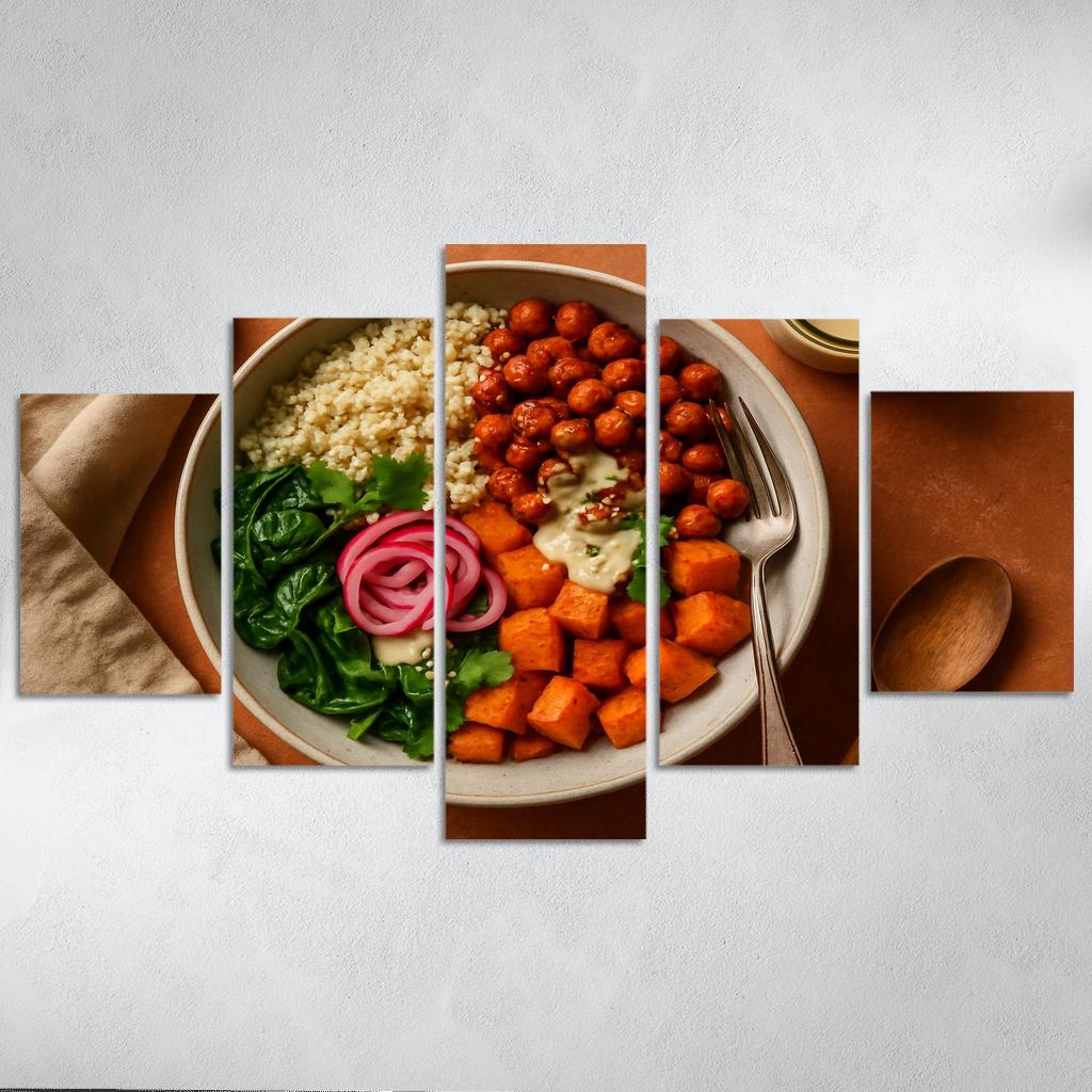 Smoky Harissa Chickpea Quinoa Bowl modern paintings frame