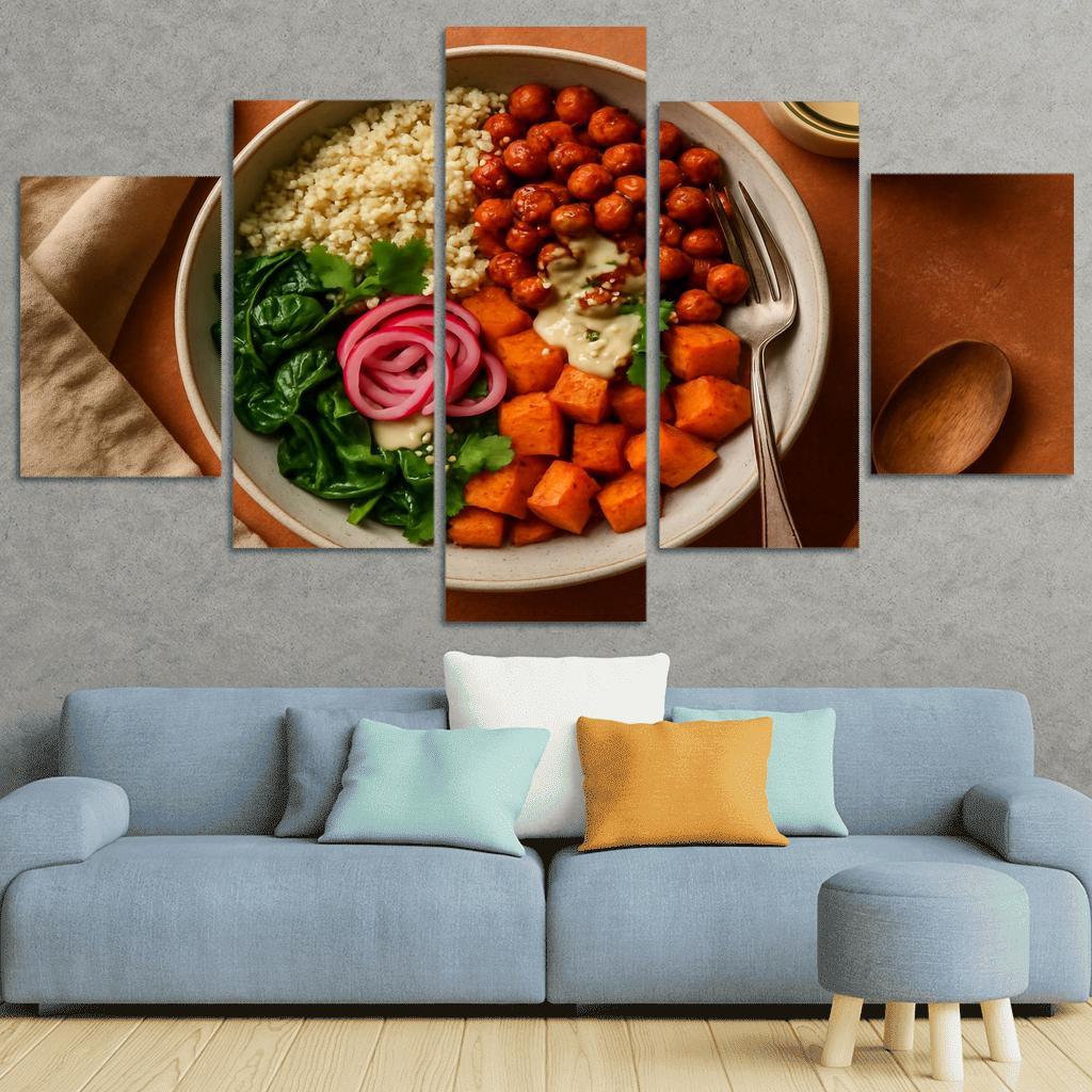 Smoky Harissa Chickpea Quinoa Bowl modern paintings frame