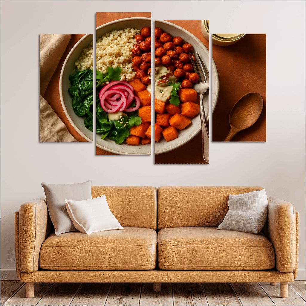 Smoky Harissa Chickpea Quinoa Bowl modern paintings frame