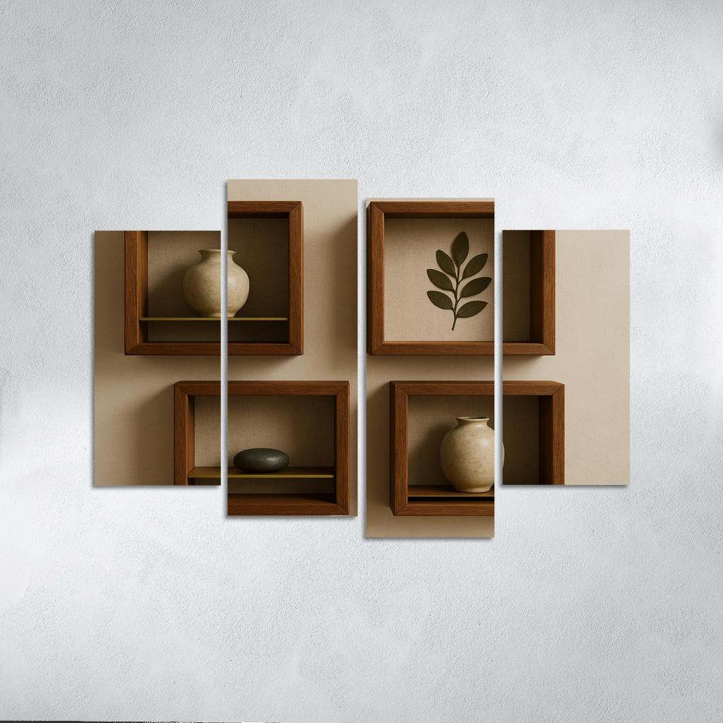 Reclaimed Teak Shadow Box Gallery canvas paintings frame