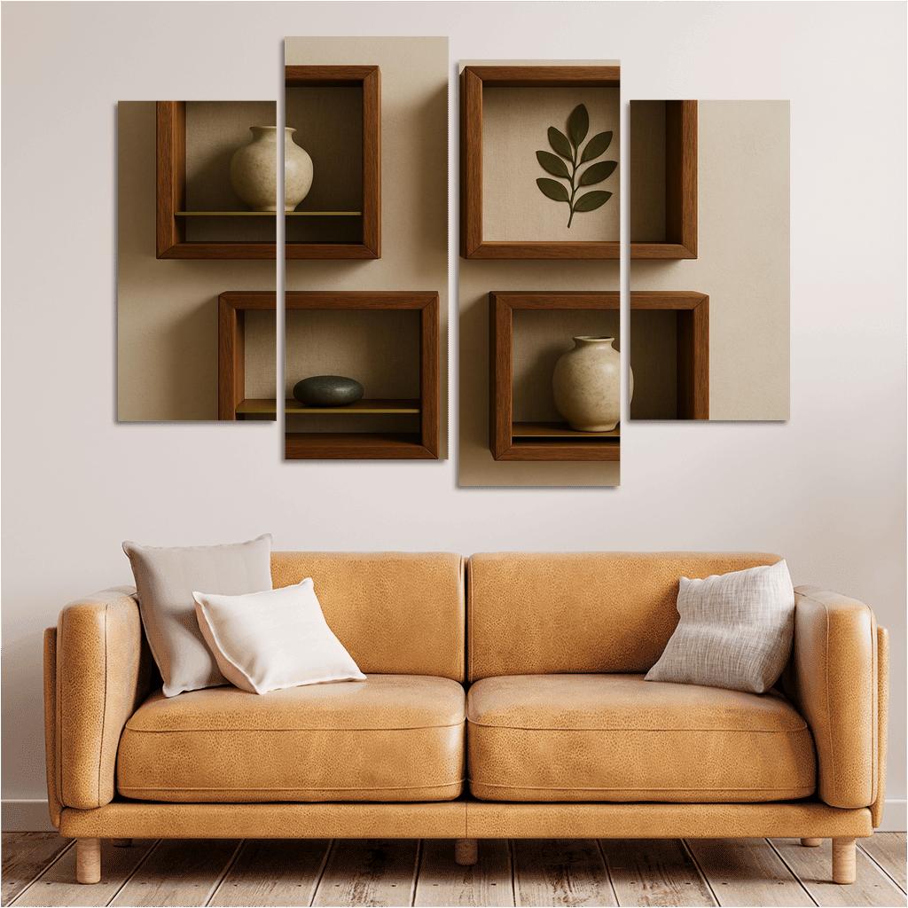 Reclaimed Teak Shadow Box Gallery canvas paintings frame