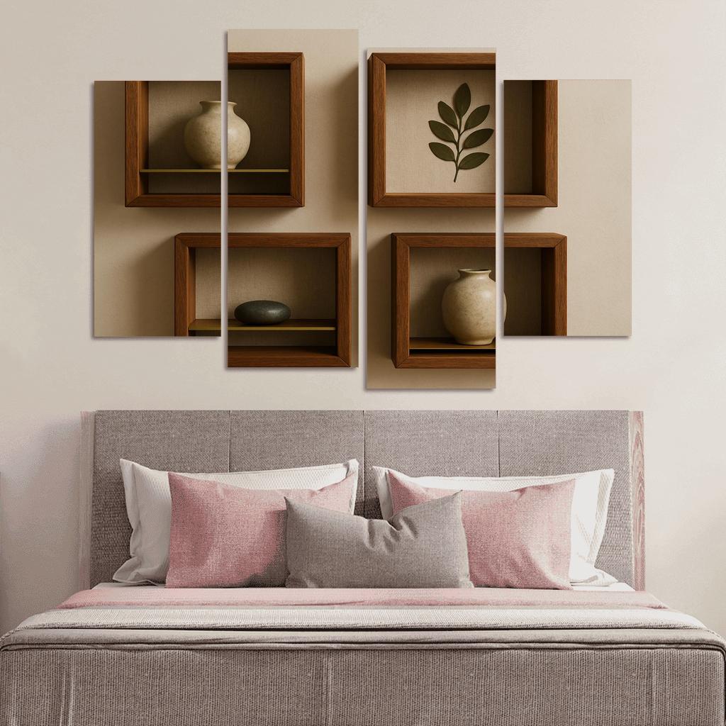 Reclaimed Teak Shadow Box Gallery canvas paintings frame