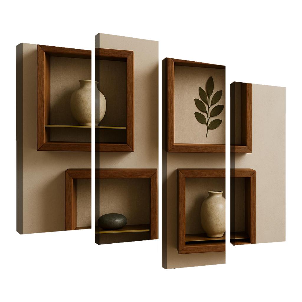 Reclaimed Teak Shadow Box Gallery canvas paintings frame