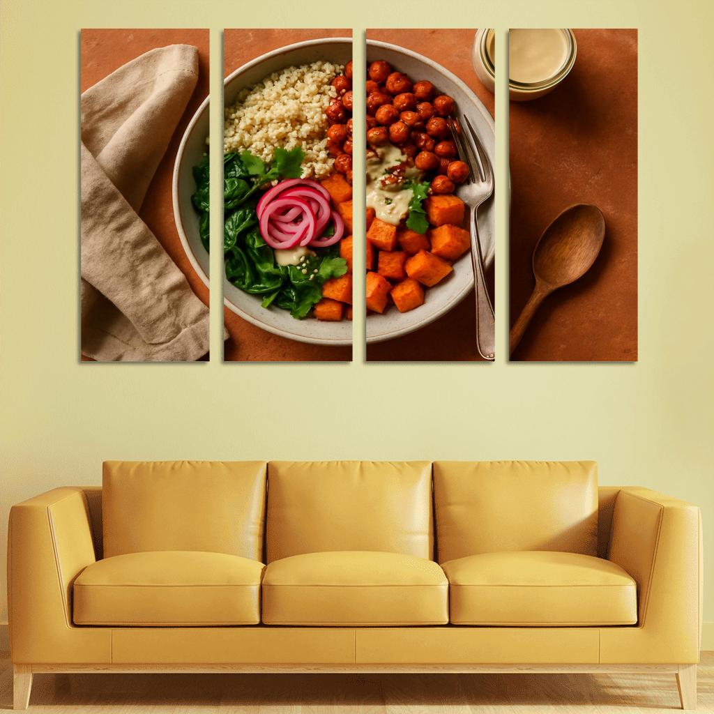 Smoky Harissa Chickpea Quinoa Bowl modern paintings frame