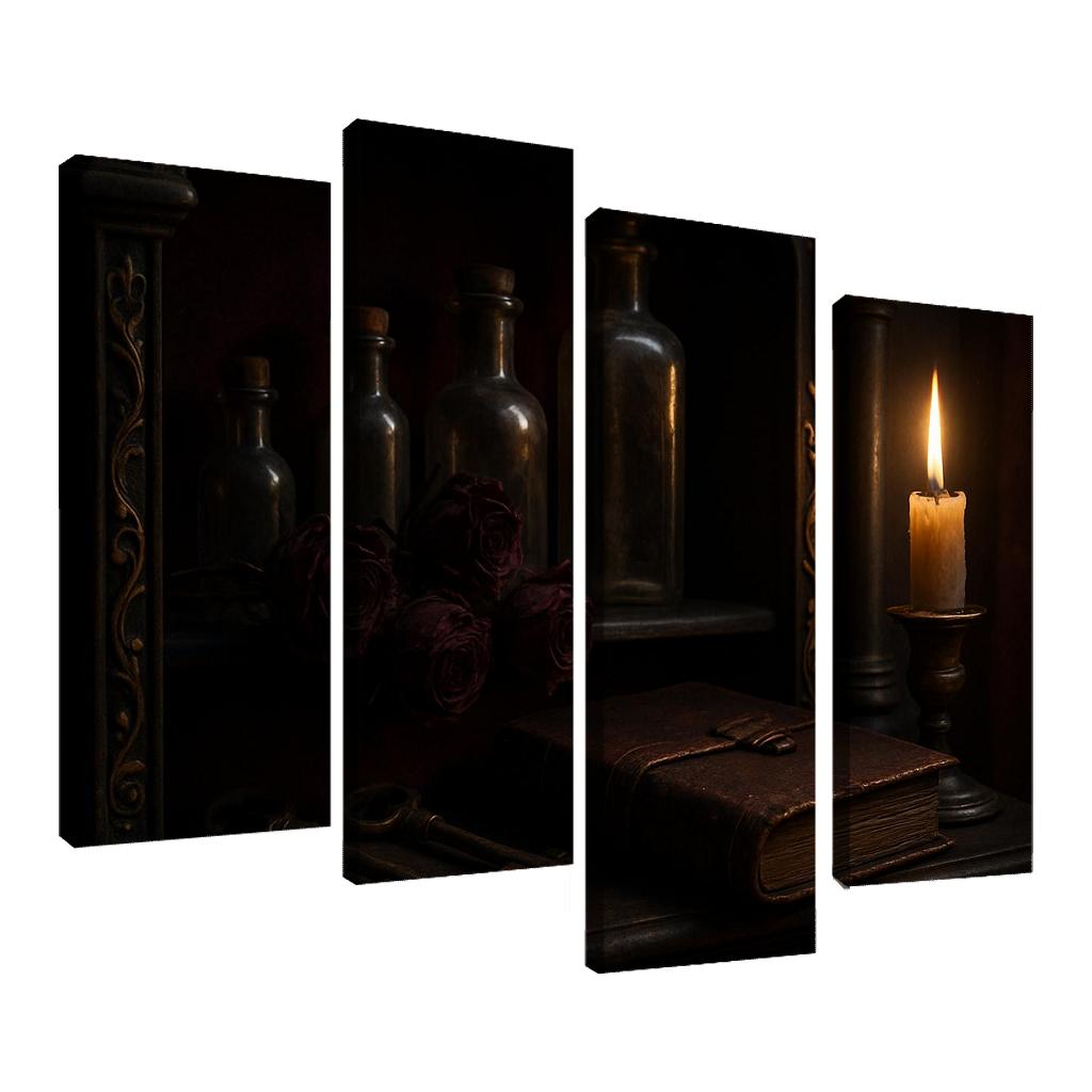 Velvet Reliquary Cabinet framed paintings