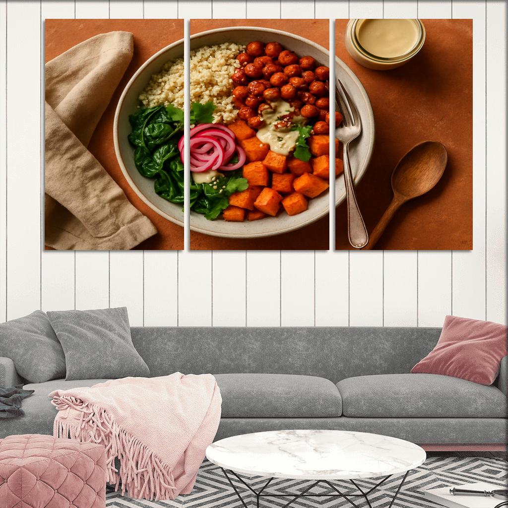 Smoky Harissa Chickpea Quinoa Bowl modern paintings frame