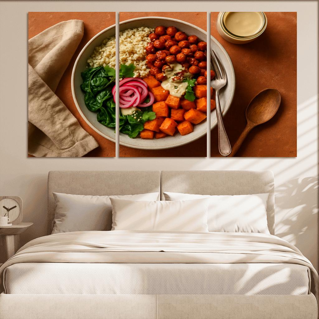 Smoky Harissa Chickpea Quinoa Bowl modern paintings frame