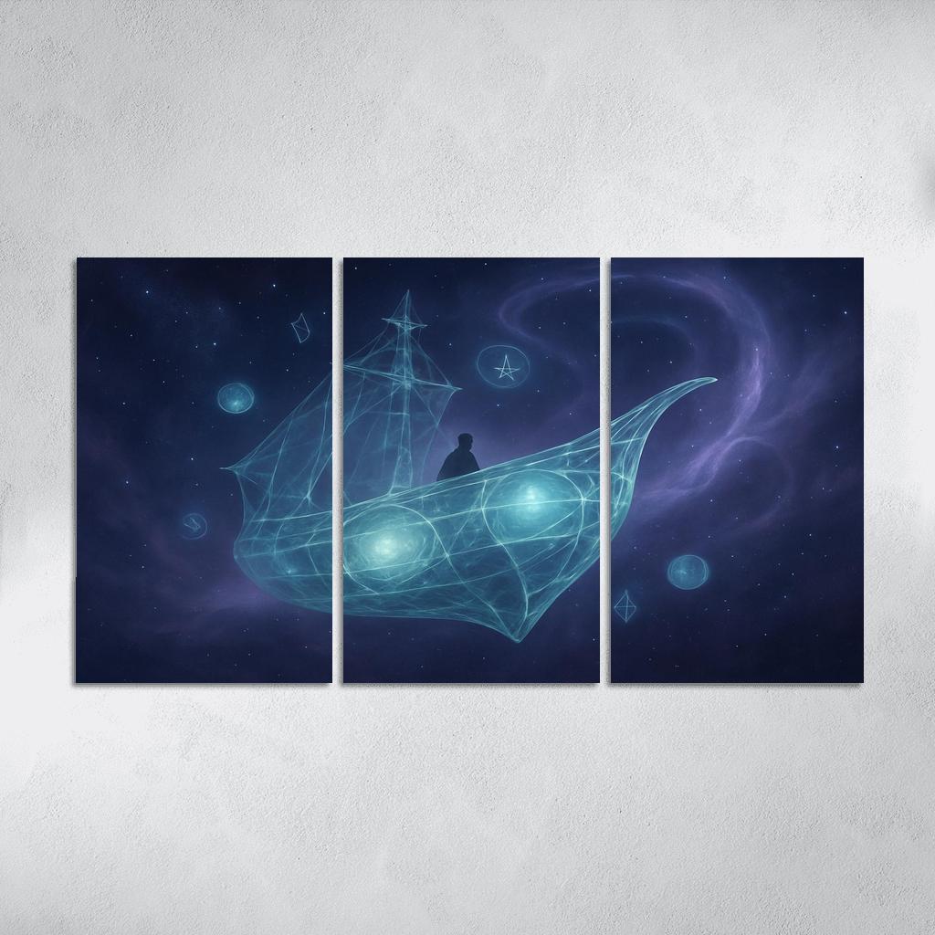 Aetherglass Navigator multi-panel paintings